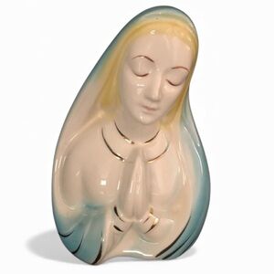 Vintage Virgin Mary Madonna Praying Porcelain Planter